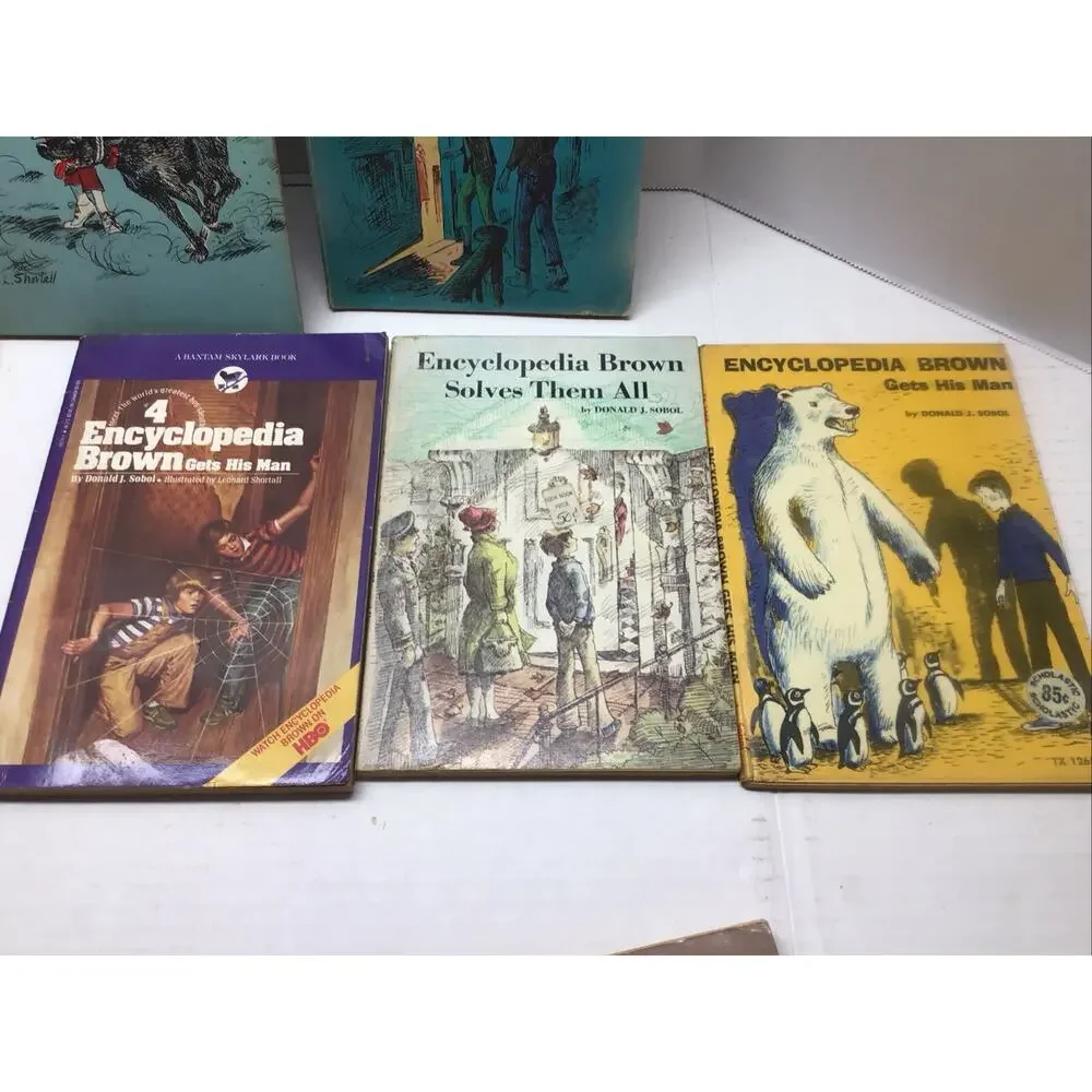 Vintage Encyclopedia Brown Book Lot Donald J Sobol Boy Detective Mystery 12 HC
